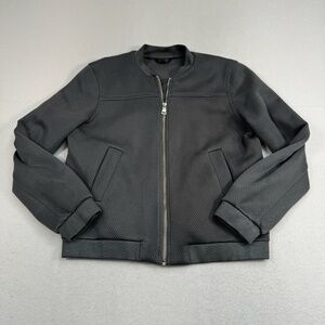 Topshop Textured Charcoal Bomber Jacket